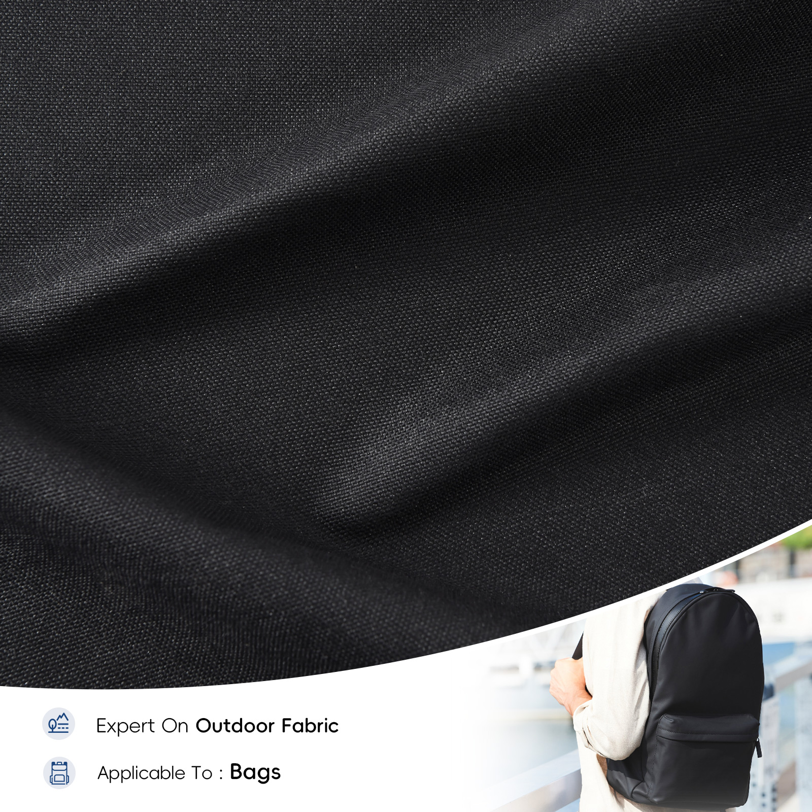 1000D | Black | PU | Bag Nylon Fabric